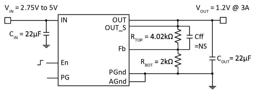 应用电路图 - TDK FS3303 µPOL™降压式稳压器